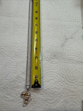 Source Unknown Two-Tone Africa Pendant Necklace - Silver & Gold